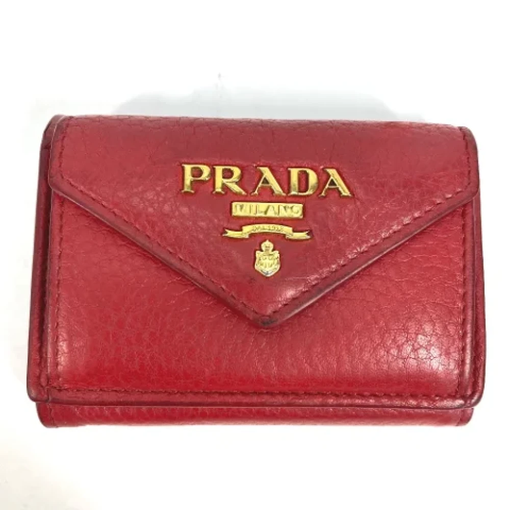 Prada Vintage Pre-owned Leather wallets Red Dames