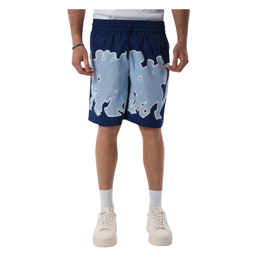Arte Antwerp Gedrukte Bermuda-shorts met elastische taille Blue Heren