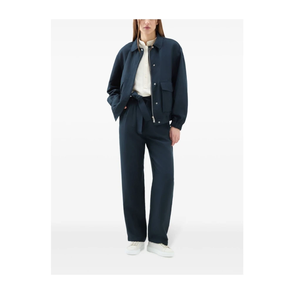 Woolrich Donkerblauwe Geplooide Broek Blue Dames