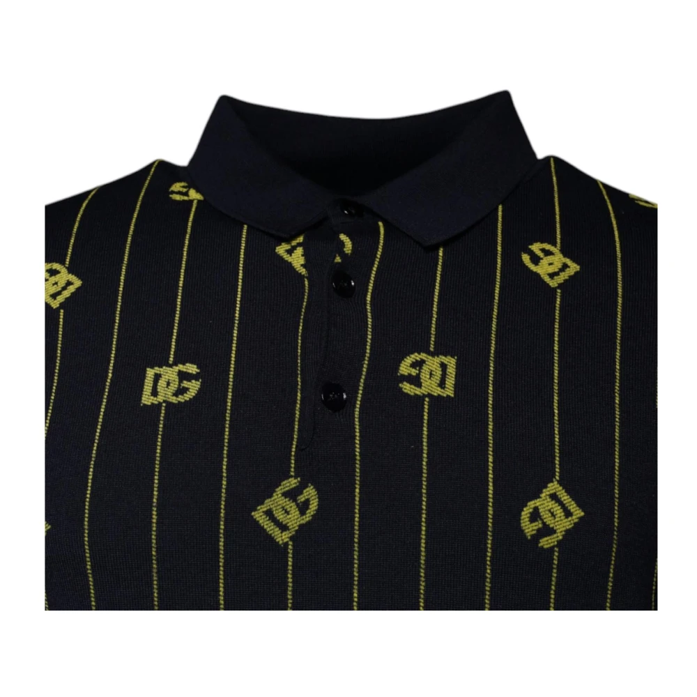 Dolce & Gabbana Zwarte Monogram Wollen Trui Italië Gemaakt Black Heren