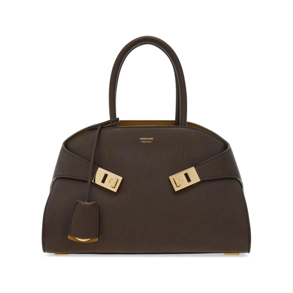 Ferragamo Women's Brown Keyring Attachment Handbag With Buckle