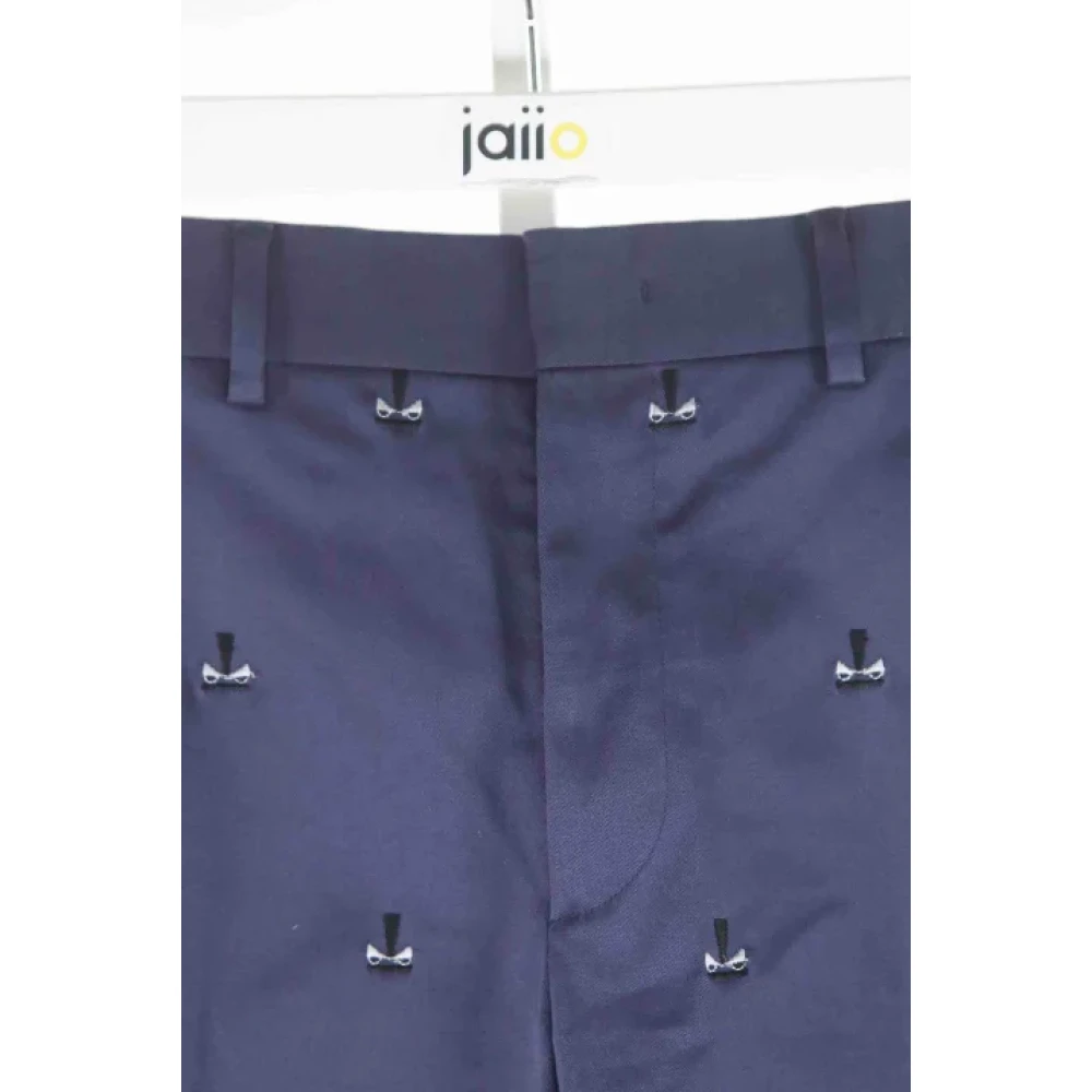 Fendi Vintage Tweedehands katoenen broeken-shorts-rokken Blue Dames