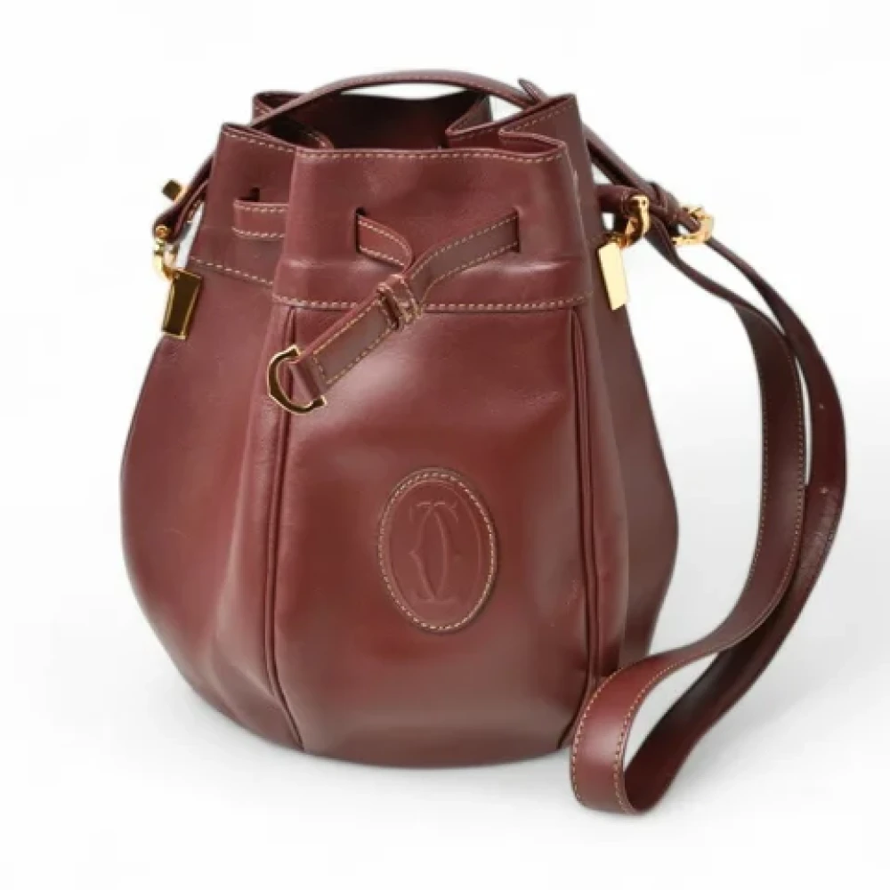 Cartier Vintage Pre-owned Leather shoulder-bags Red Dames