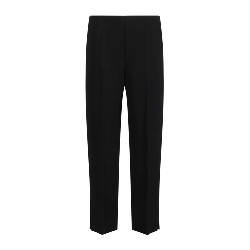 Giorgio Armani Monochrome wollen broek met zijzakken Black Dames