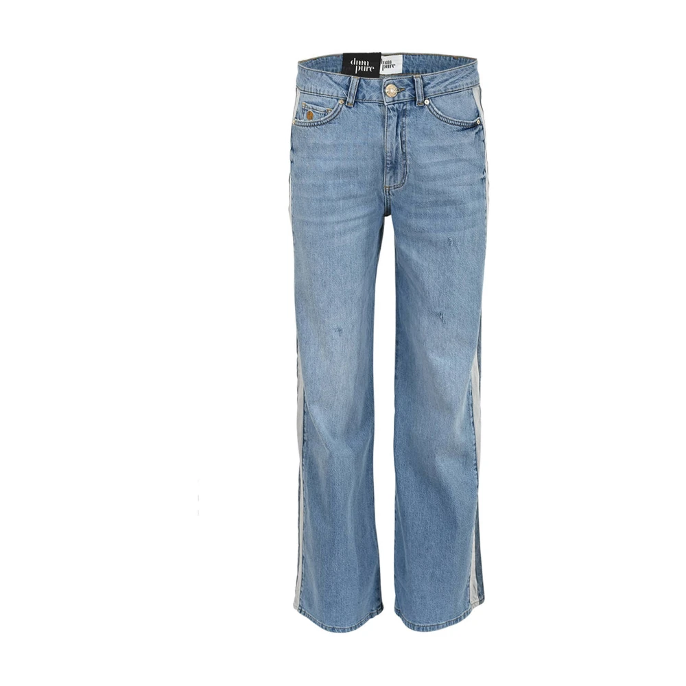 DNM Pure Wijde spijkerbroek met streepdetail Blue Dames