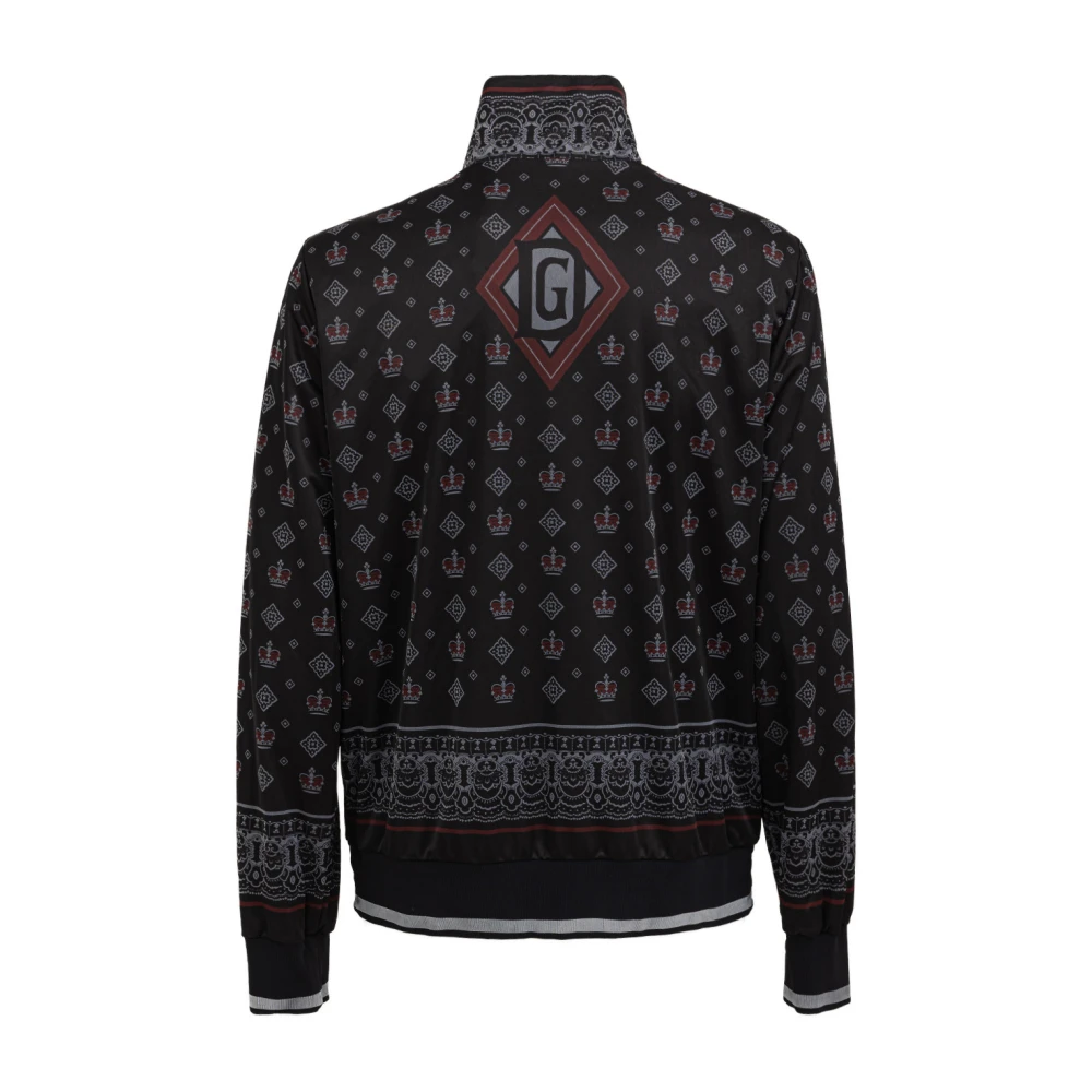 Dolce & Gabbana Barok Print Hoge Hals Sweater Black Heren
