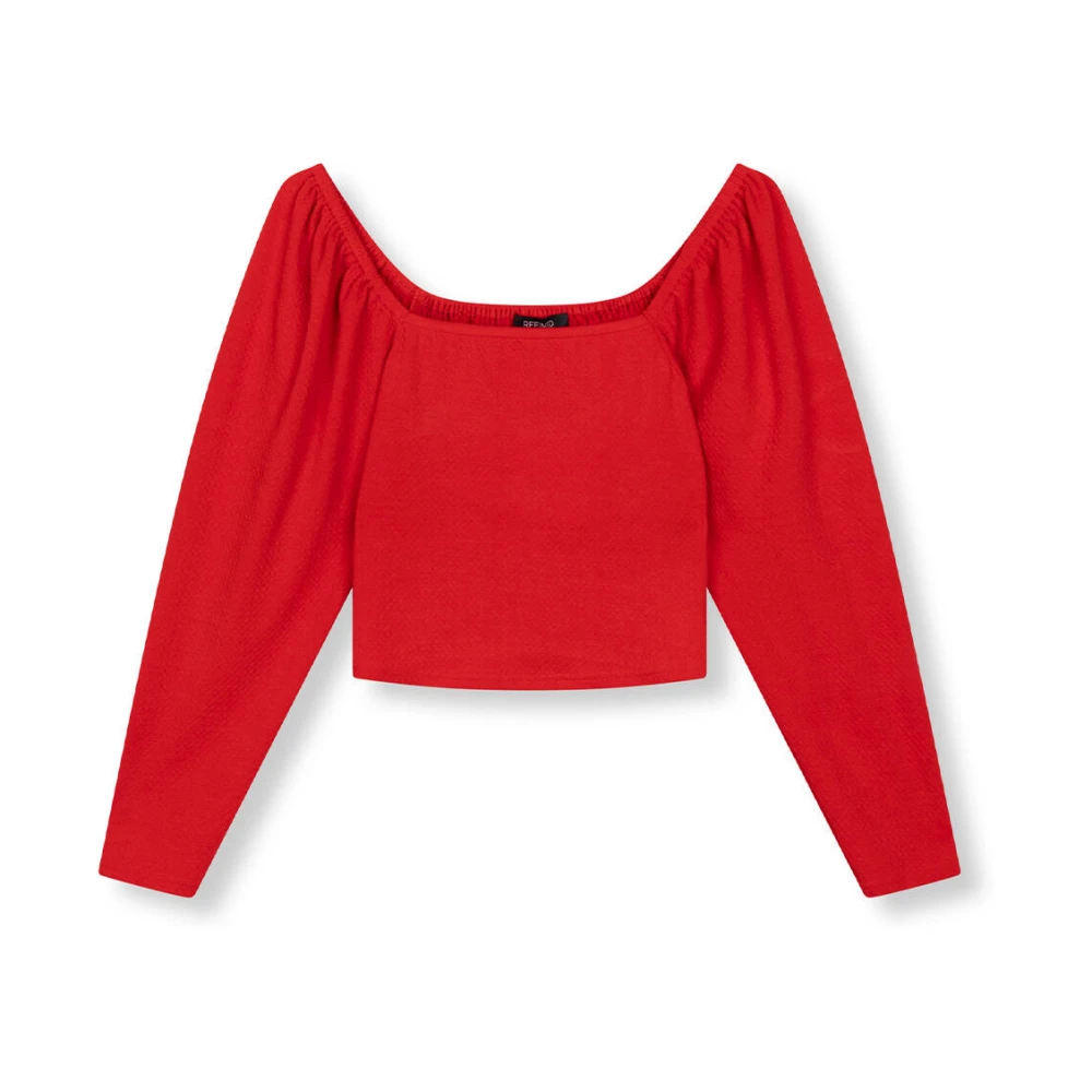 Refined Department Kersen Top Lange Mouw Stijlvol Shirt Red Dames