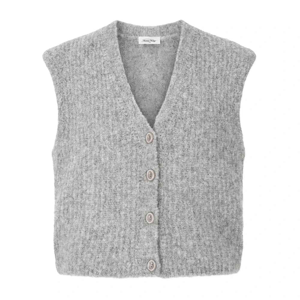American Vintage Donna Grigio - Zolly V-Neck Vest - Jackets - M