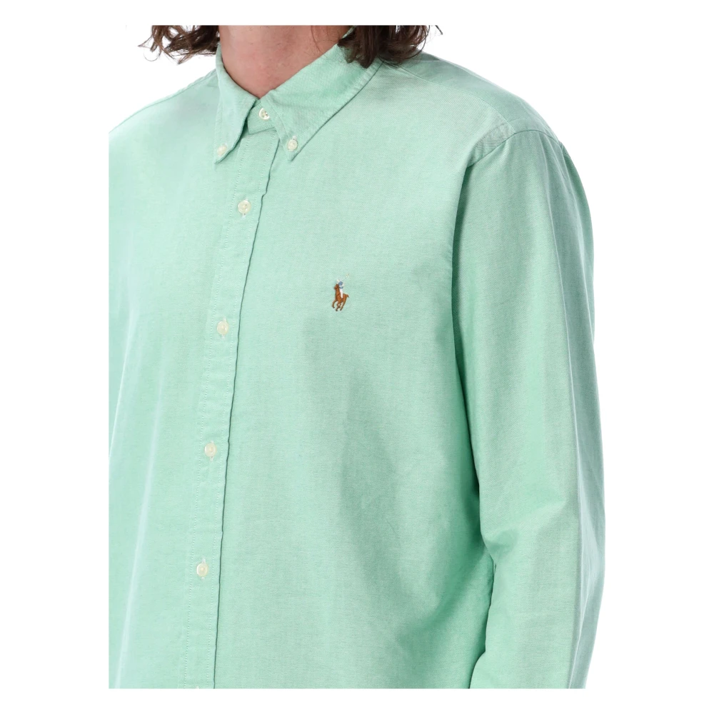 Polo Ralph Lauren Klassieke Oxford Overhemd met Geborduurd Logo Green Heren