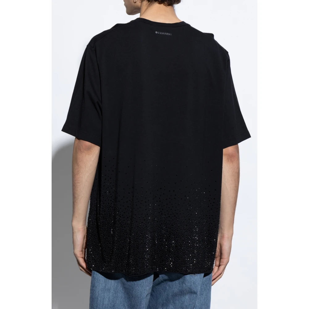 Dsquared2 T-shirt met glinsterende applicaties Black Heren