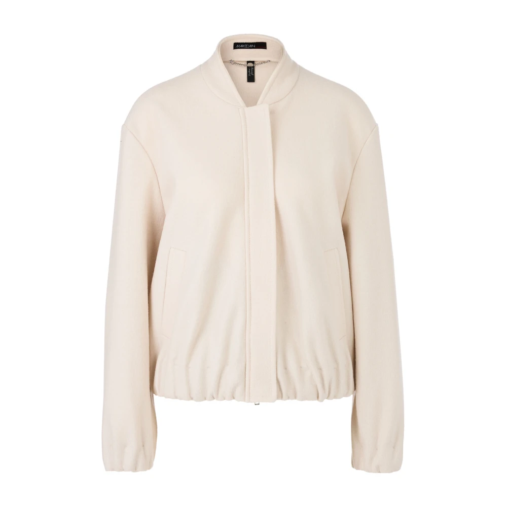 Marc Cain Elegante Blouson 100% Wol Gebreid in Duitsland Beige Dames