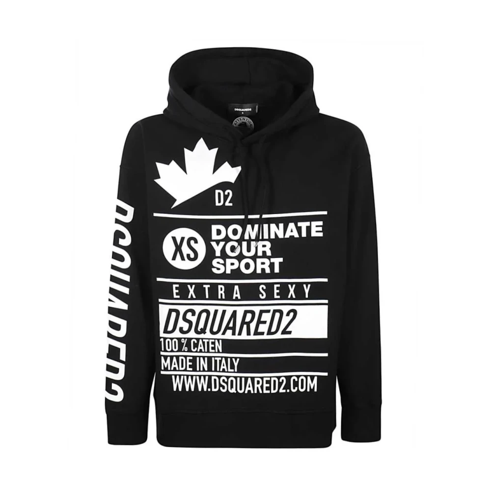 Dsquared2 Hoodie met voorprint Black Heren