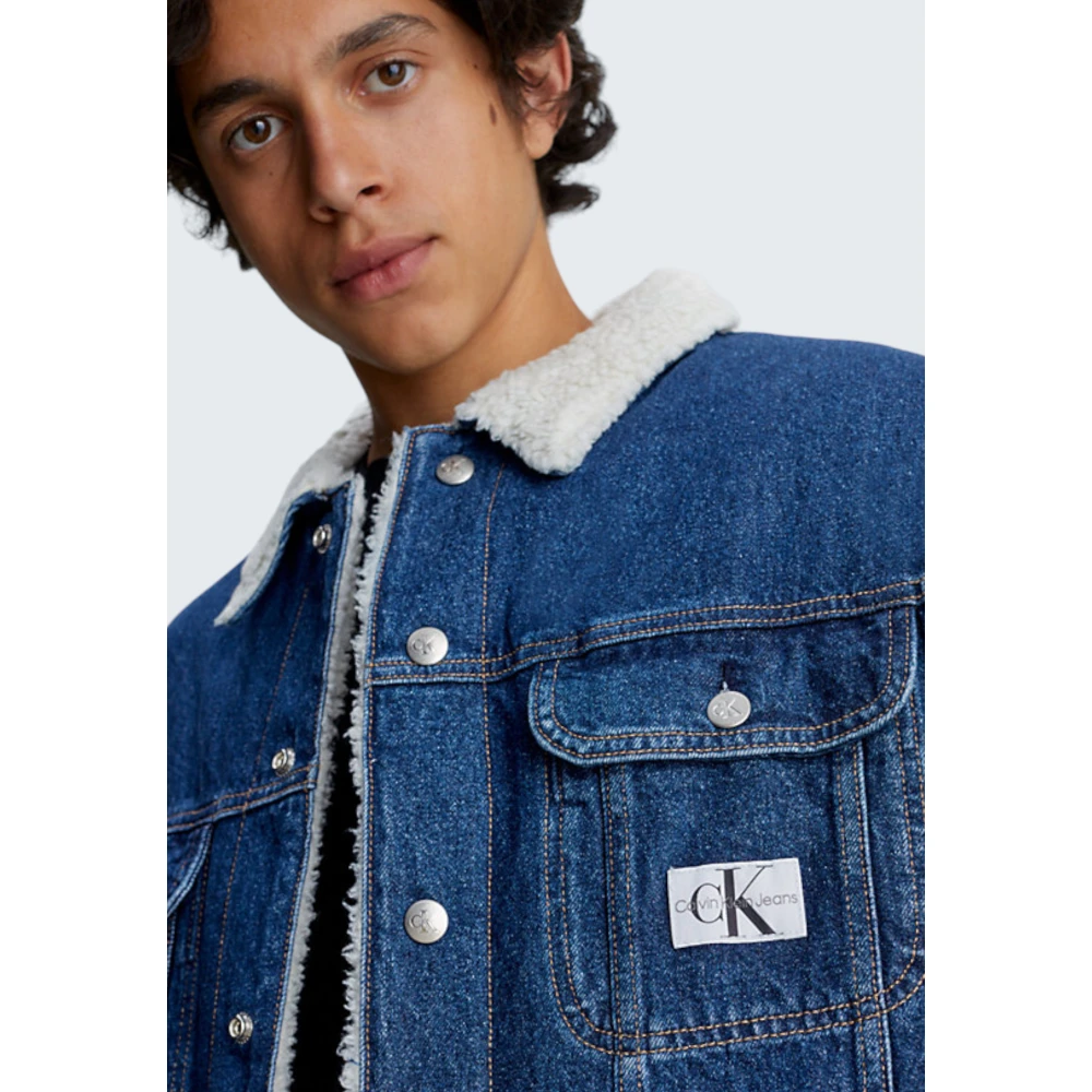 Calvin Klein Jeans Denim Sherpa Jack Blue Heren
