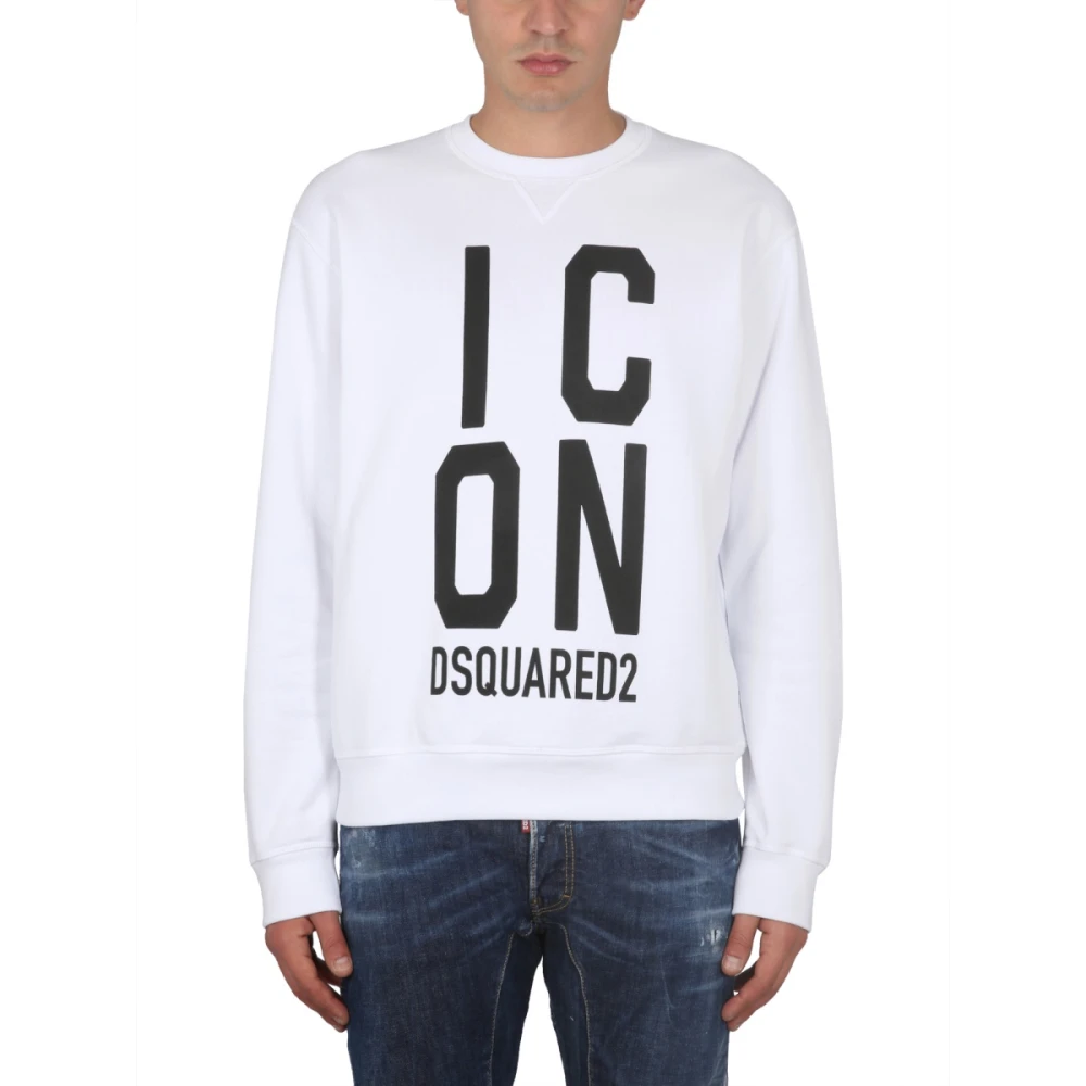 Dsquared2 Sweatshirt met logo opdruk White Heren