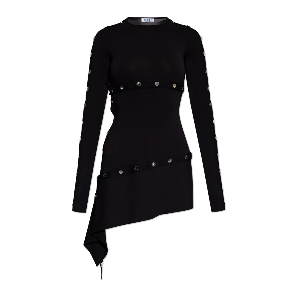 The Attico Women's Black Short Dresses, Xs, Dress With Snap Closures