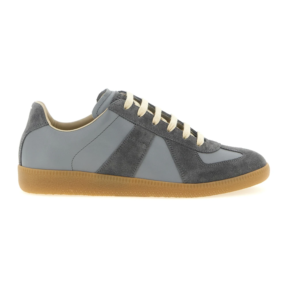 Maison Margiela Men's Gray Sneakers, 7 Uk, Replica Nappa And Suede Trainers