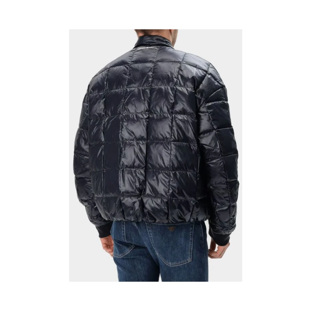 Emporio Armani Omkeerbare Gewatteerde Jas Blauw Blue Heren