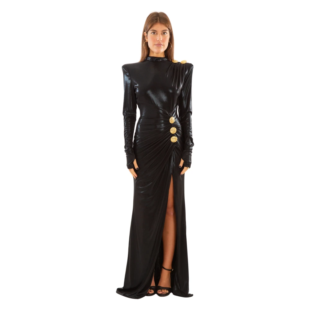 Babylon Elegante Side Split Jurk in Multicolor Black Dames