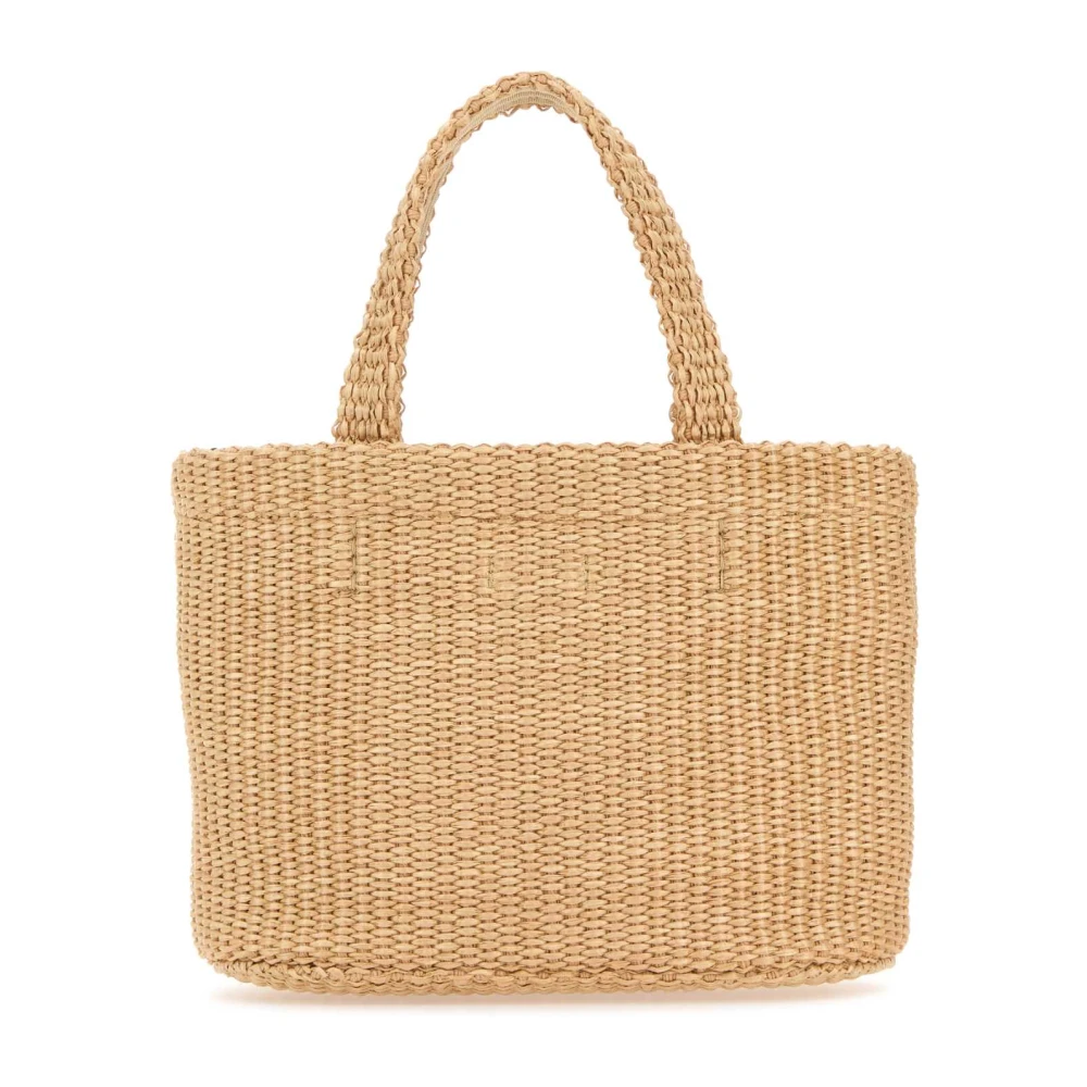 Jimmy Choo Mini Strandhandtas in Beige Raffia Beige Dames
