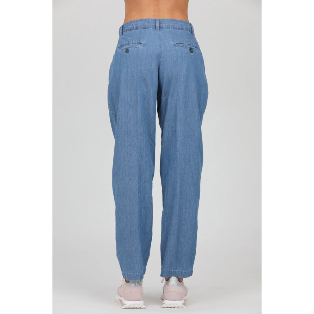 Aspesi Lange Geplooide Jeans Blue Dames