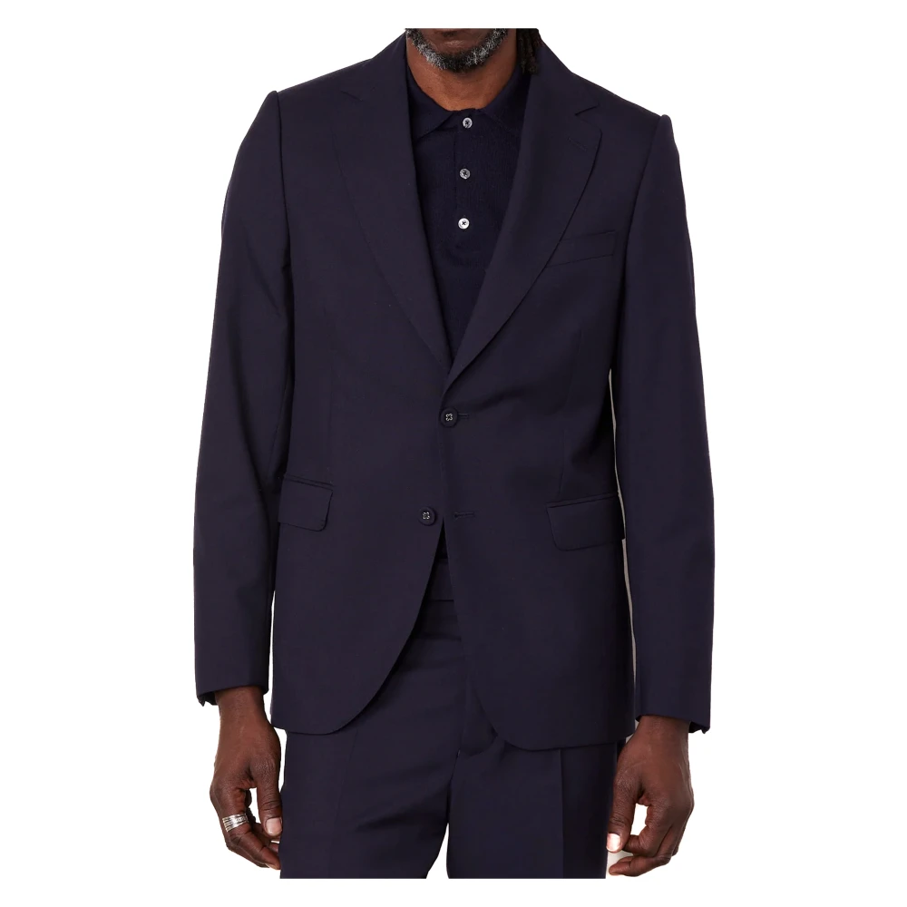 Officine Générale Blauwe Wol 3ply Jas Blue Heren