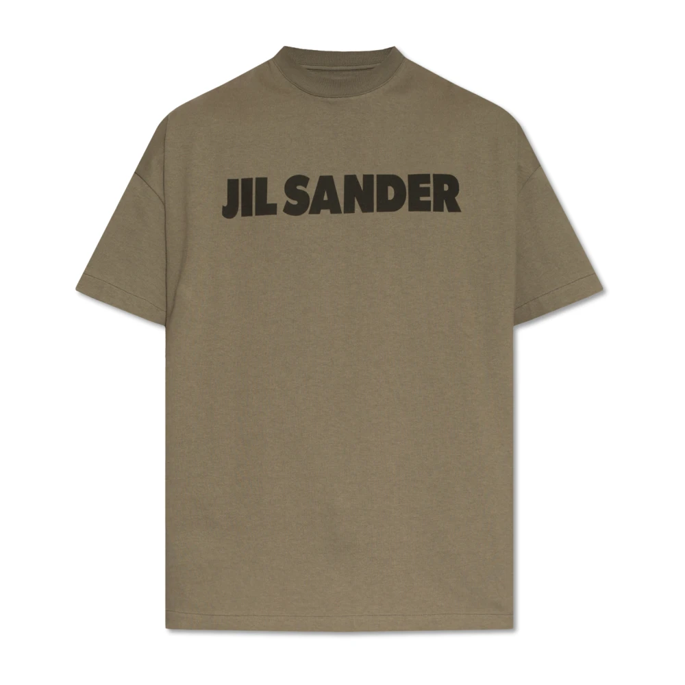 Jil Sander T-shirt met logo Green Heren