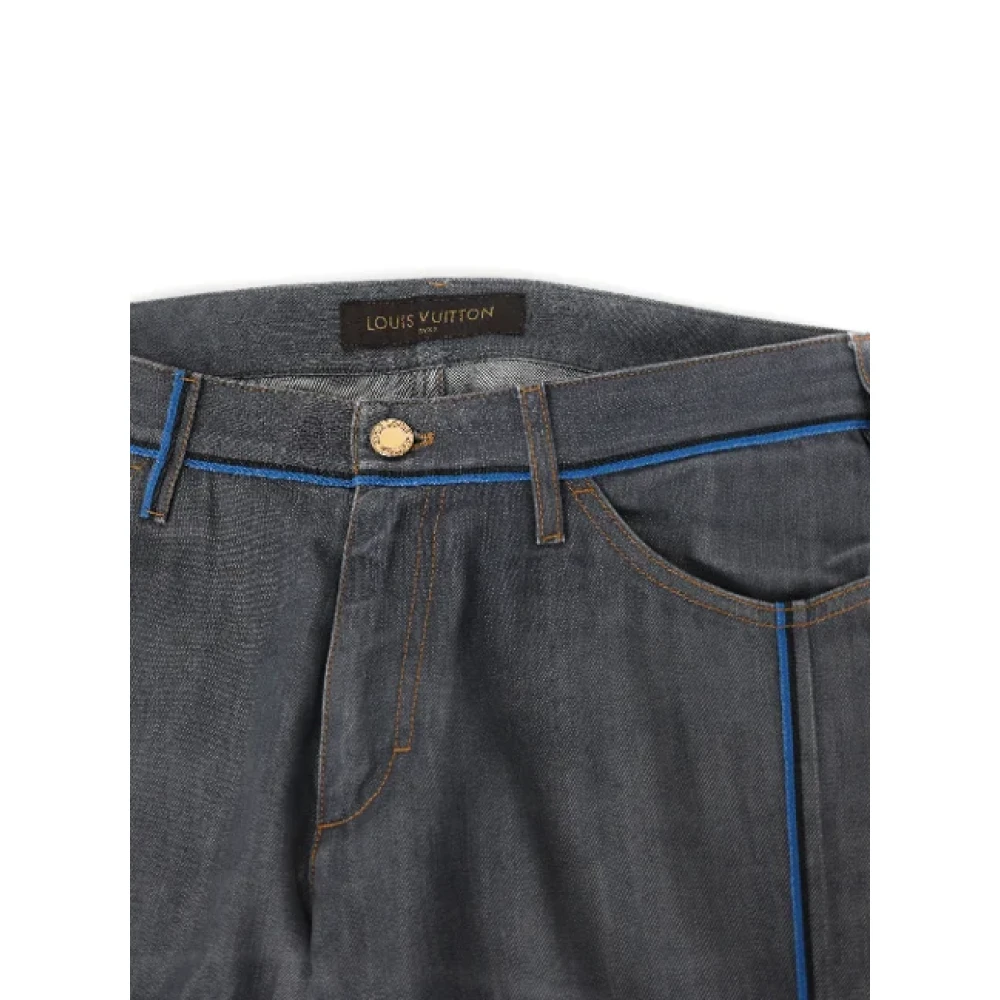 Louis Vuitton Vintage Pre-owned Cotton jeans Gray Dames