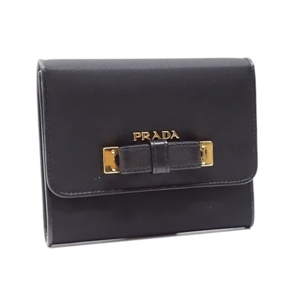 Prada Vintage Pre-owned Nylon wallets Black Dames
