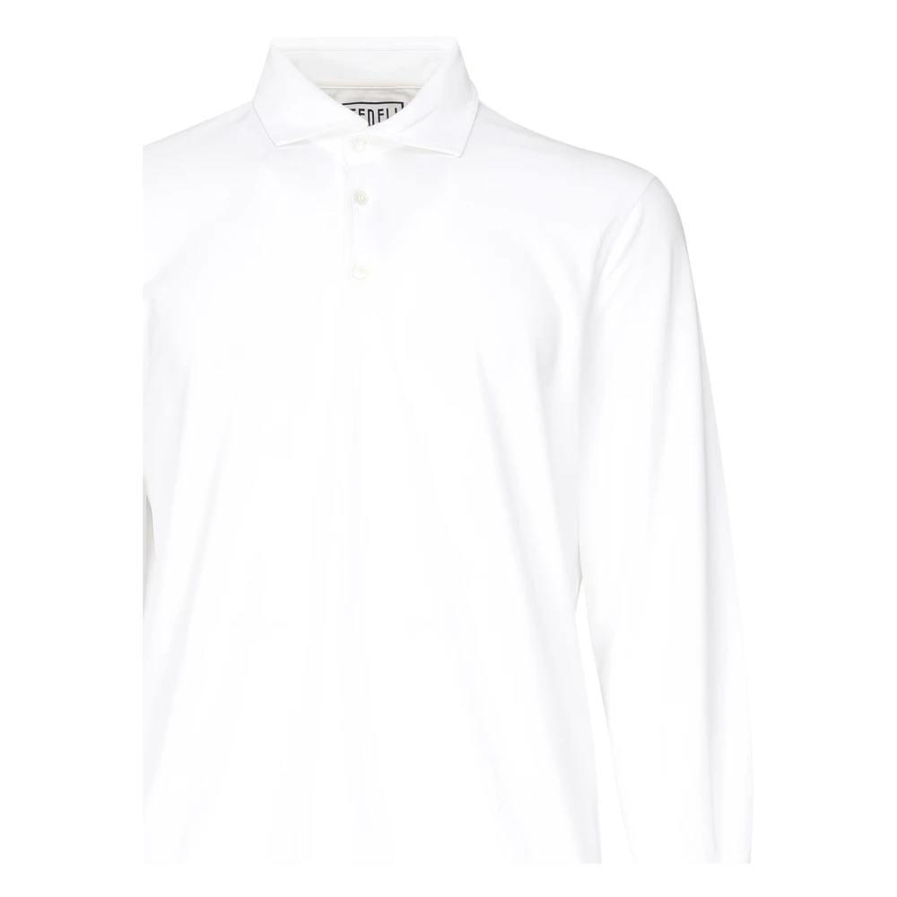 Fedeli Witte T-shirts en Polos met Kraag White Heren