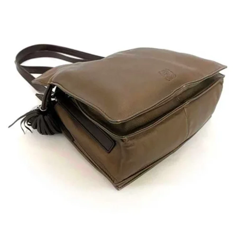 Loewe Pre-owned Fabric shoulder-bags Brown Dames