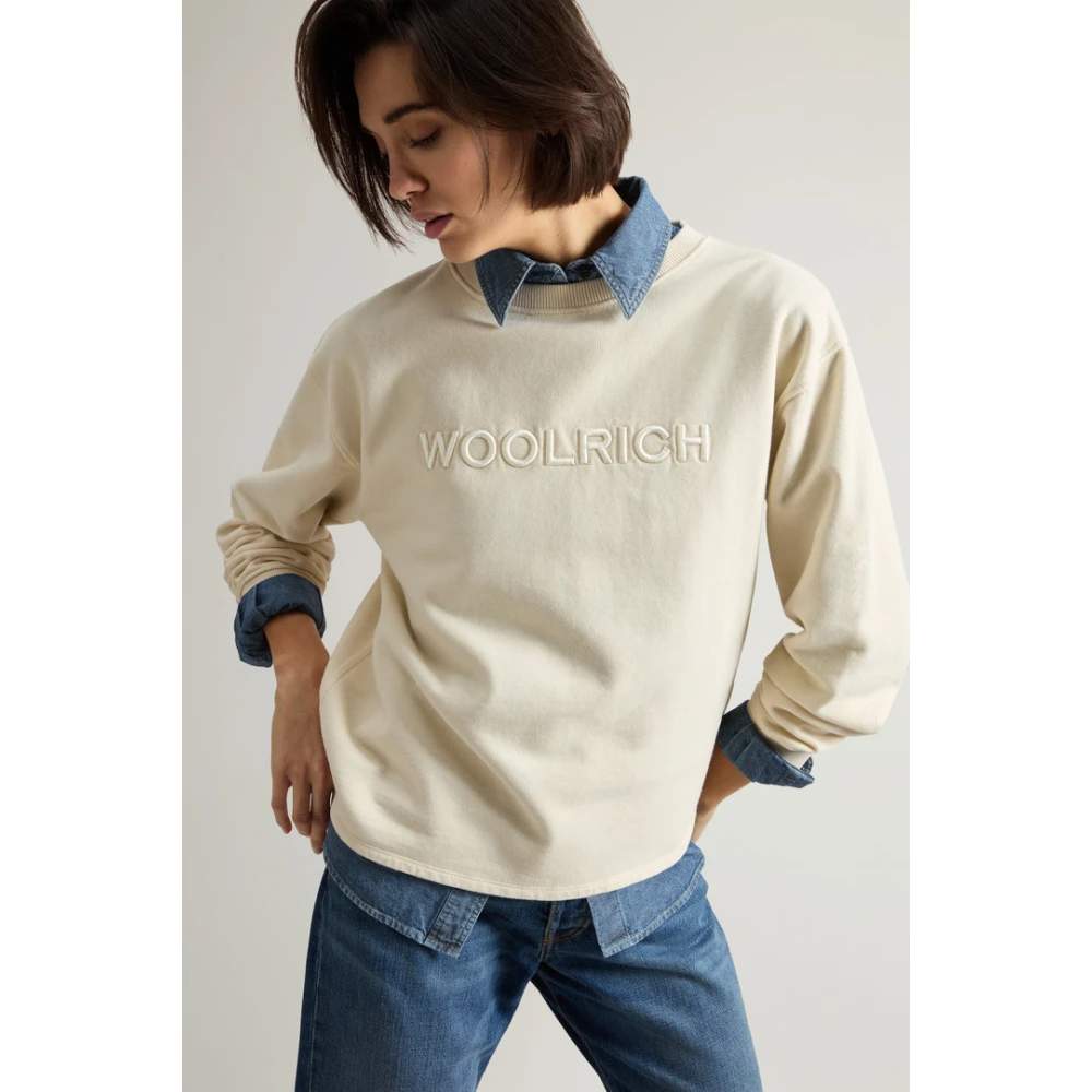 Woolrich Gezellige Oversized Trui Beige Dames