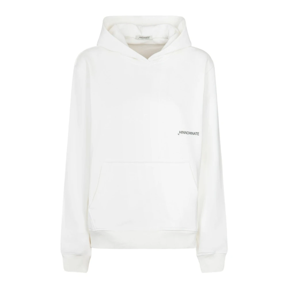 Hinnominate Women's White Hoodies, M, Felpa Basica Con Cappuccio