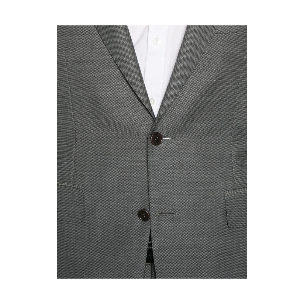 Canali Grijs pak met voorknoopsluiting Gray Heren