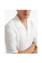 white-button-fastening-short-sleeve-shirt