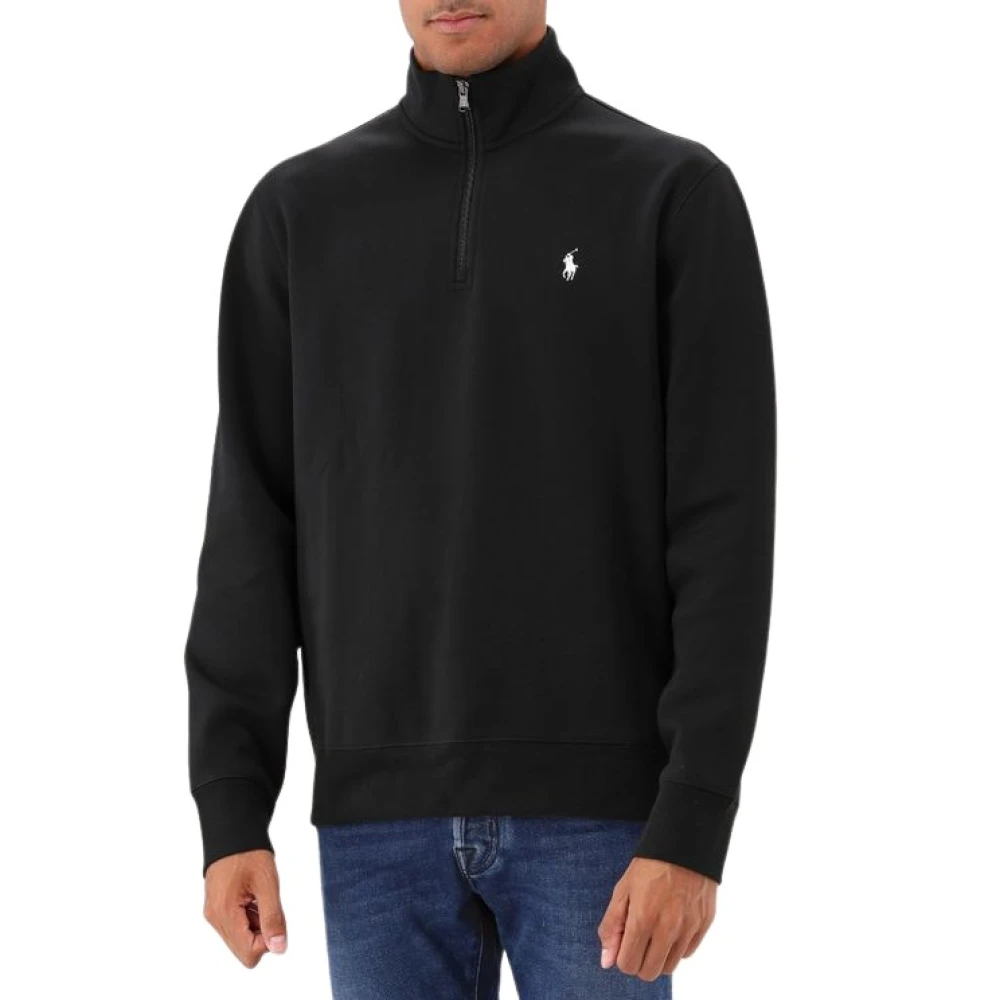 Polo Ralph Lauren Svart Half Zip Tröja Långärmad Black, Herr