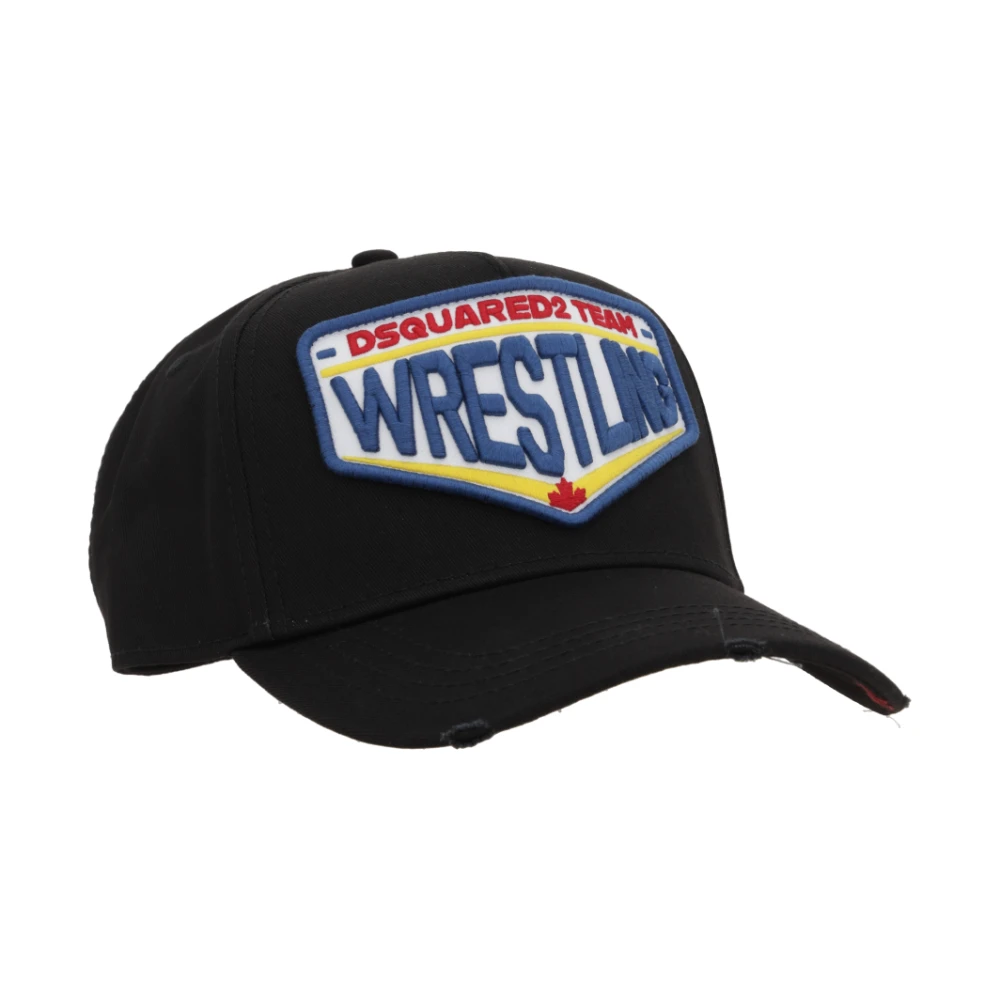 Dsquared2 Worstelen Patch Baseball Cap Zwart Black Heren