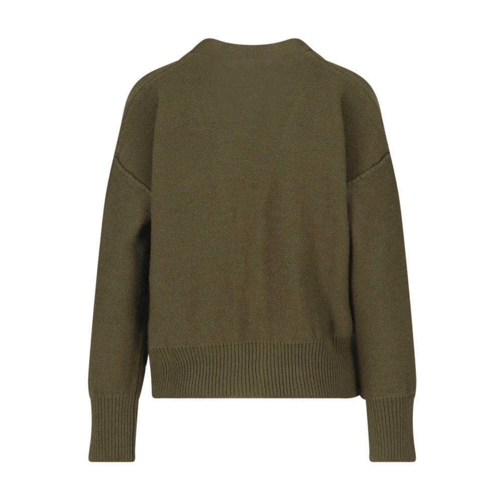 MM6 Maison Margiela Groene V-hals Cardigan Sweater Green Dames