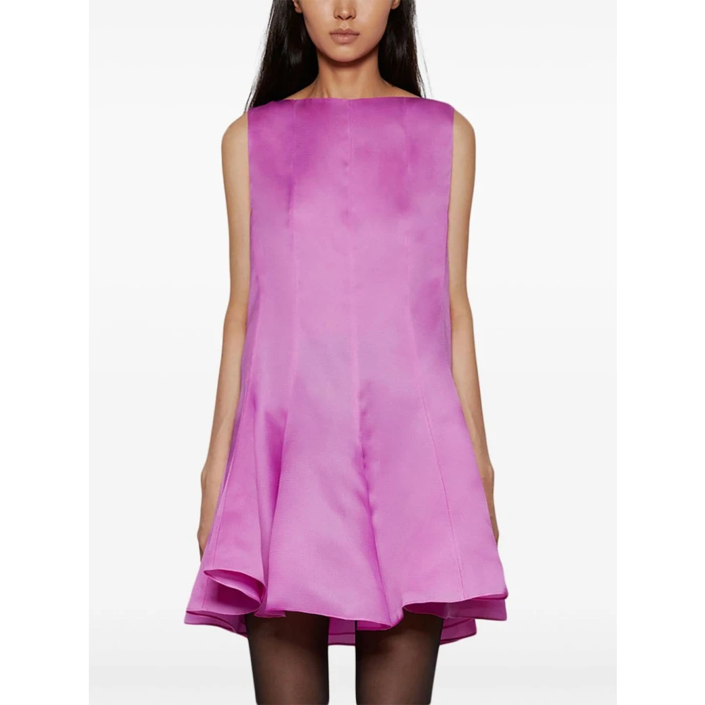 Khaite Roze Zijden Panel Flare Jurk Pink Dames