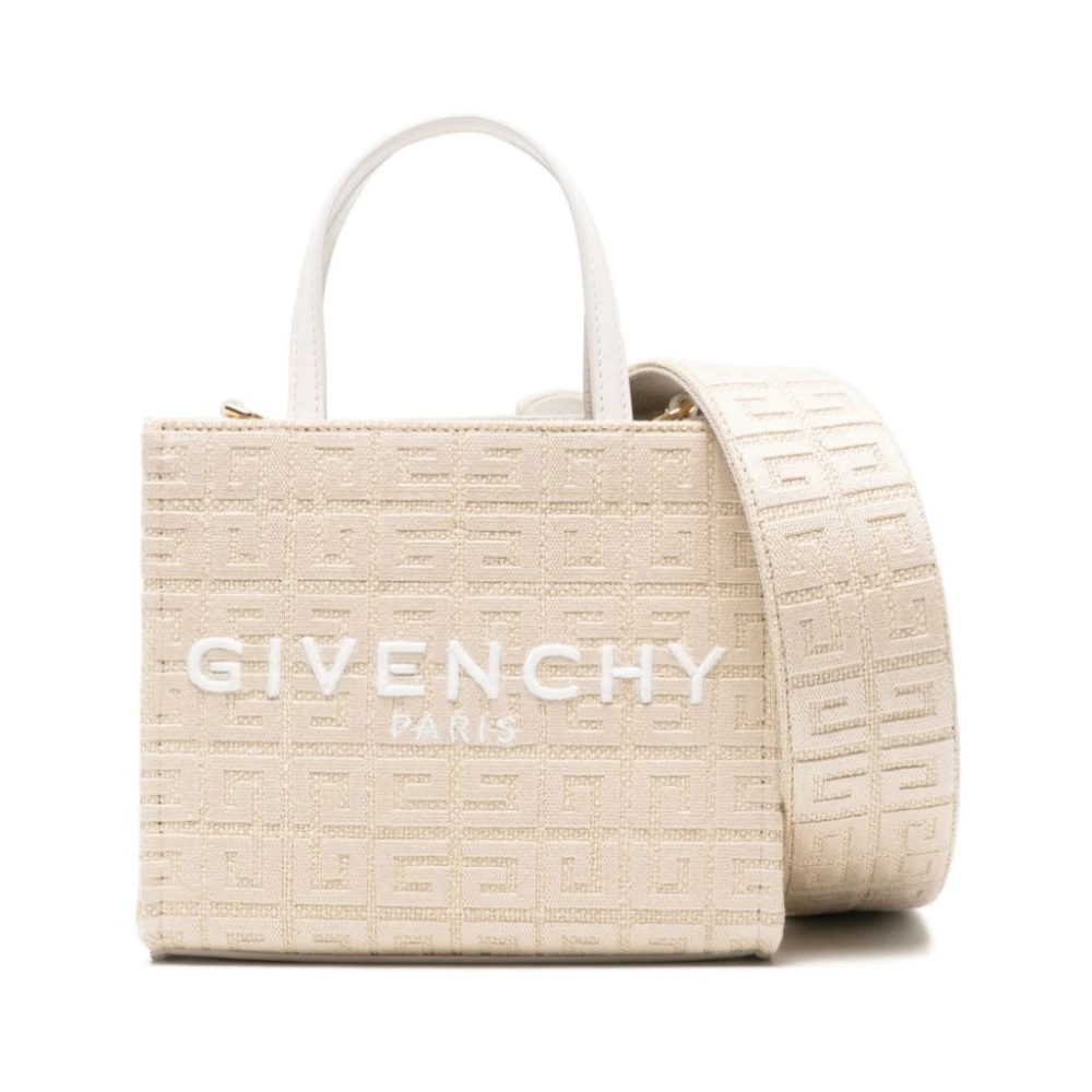 Givenchy Witte Canvas Handtas met 4G Motief White Dames