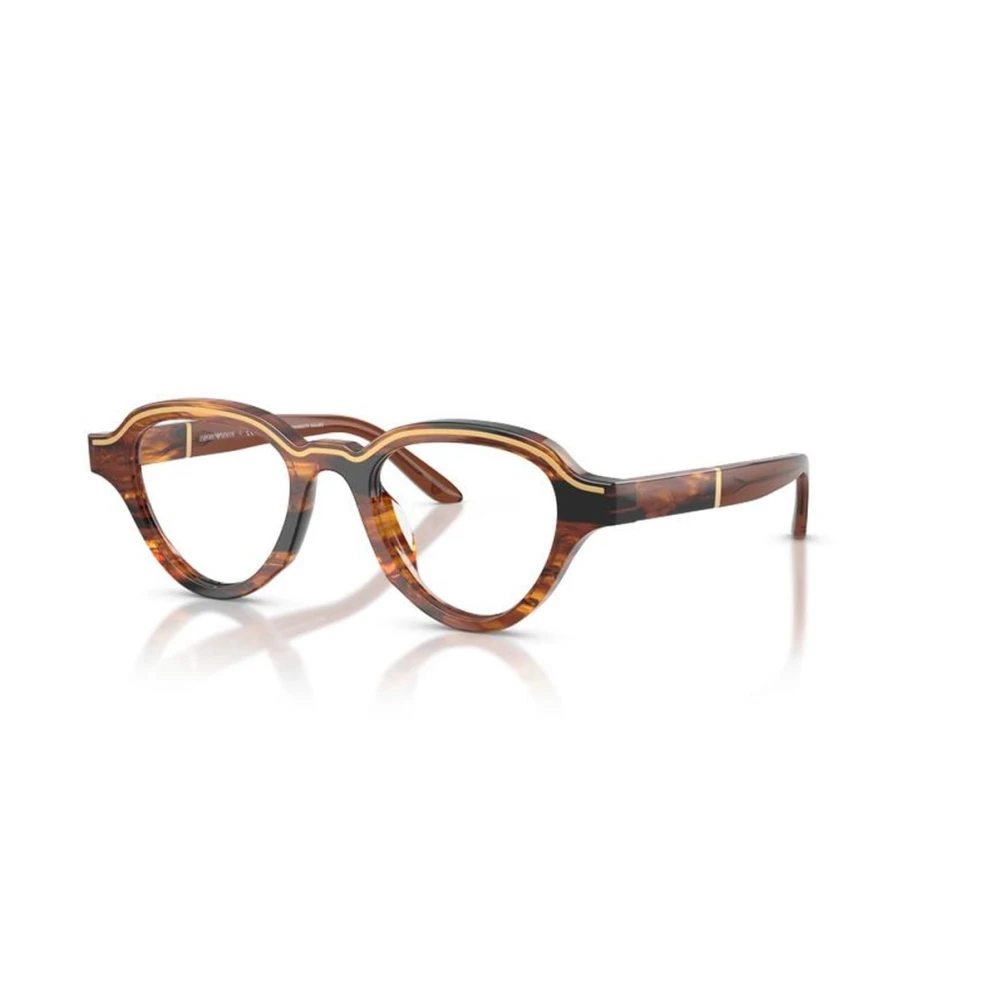 Emporio Armani , Striped Dark Brown Sunglasses Clear lenses, EA4264U 63391W, Mojo Glasses - Image 4