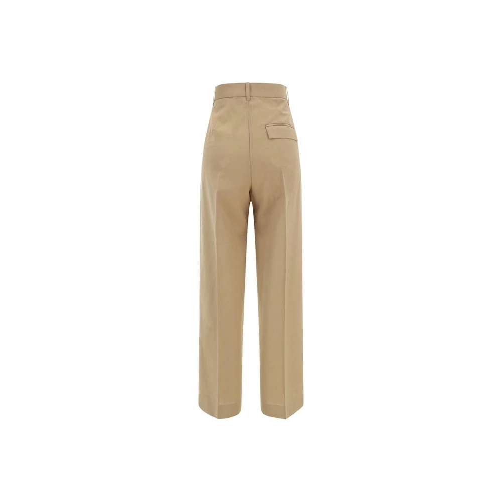Róhe Wijde broek met rits en zakken Beige Dames