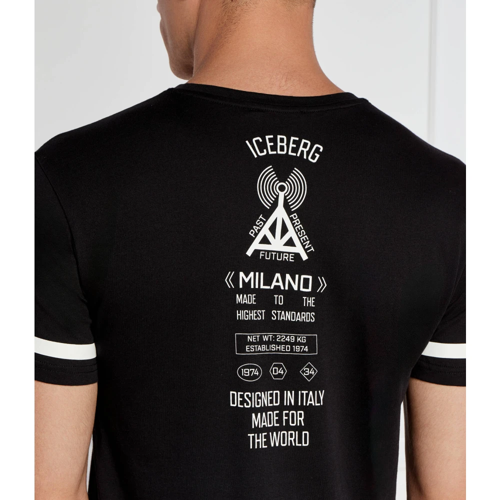 Iceberg Zwart Katoen Regular Fit T-Shirt Black Heren