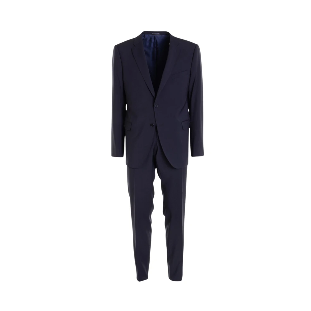 Emporio Armani Men's Blue Classic Navy Wool Suit