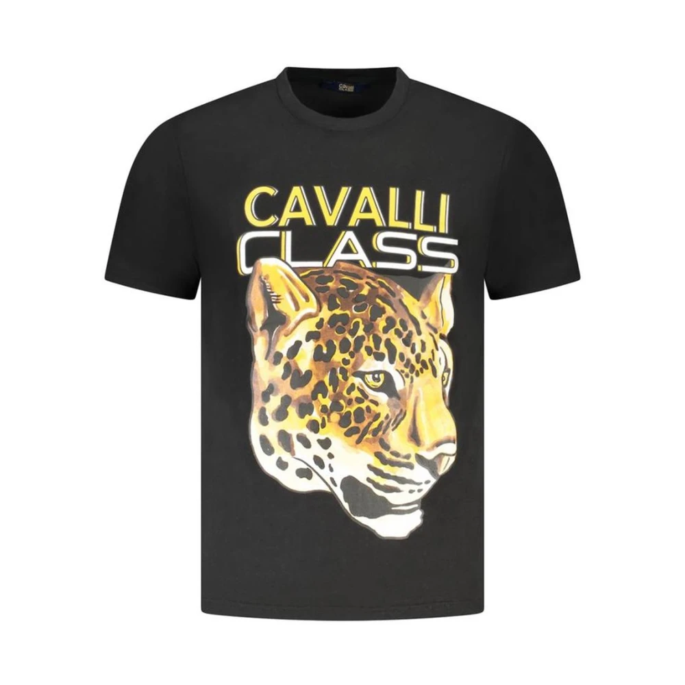 Cavalli Class Men's Black Jaguar Head Graphic Tee