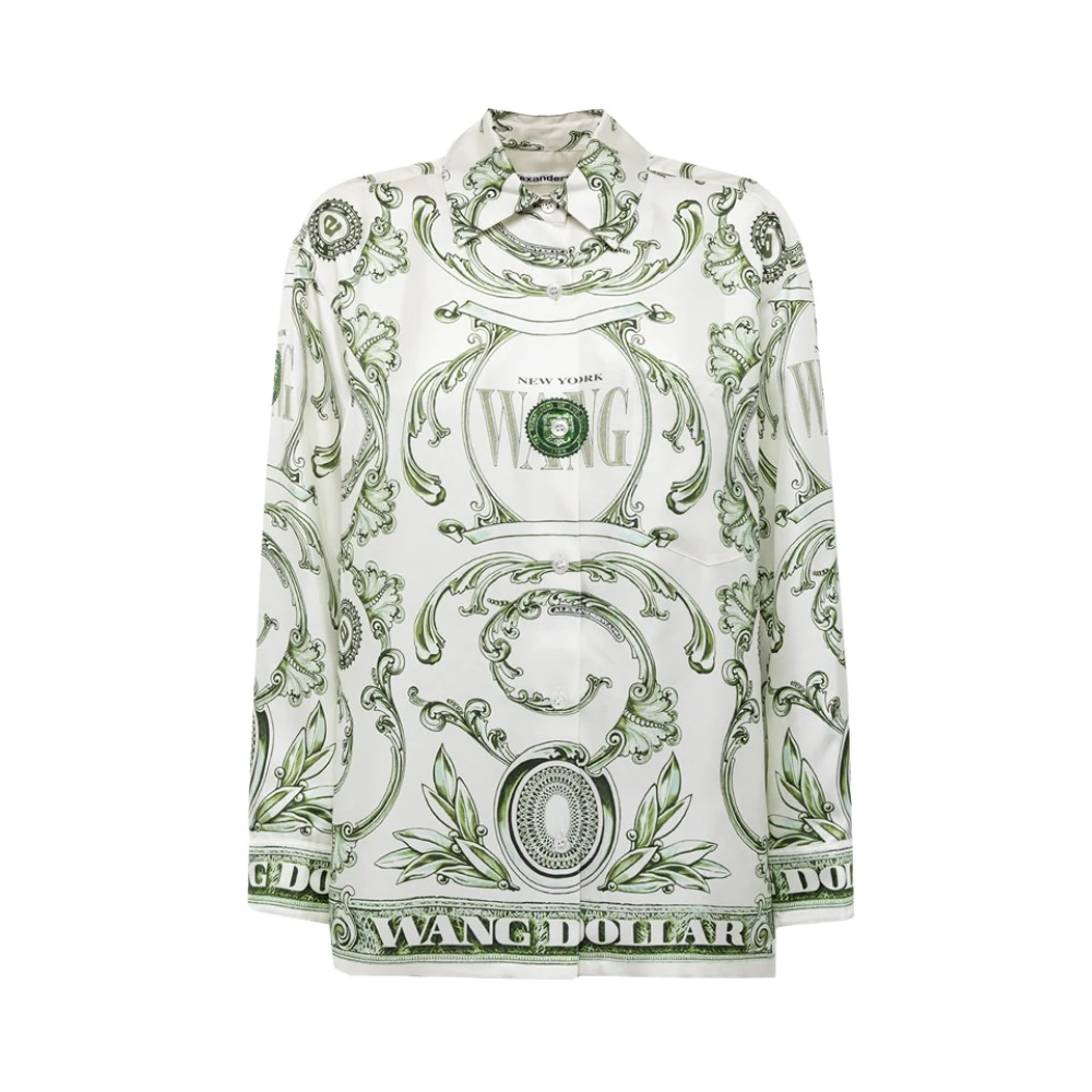 Alexander wang Zijden overhemd met geldprint White Dames