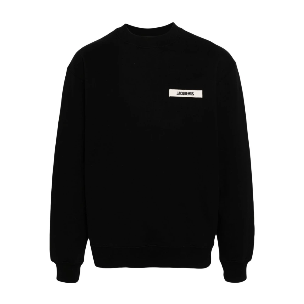 Jacquemus Black Sweatshirts, Male, M, Le Sweatshirt Gros Grain