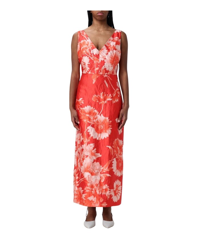 robe-maxi-sans-manches-a-fleurs-corail