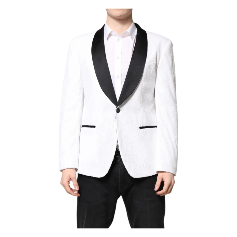 Dolce & Gabbana Mannelijk Wit Jassen Heren, L, Blazers