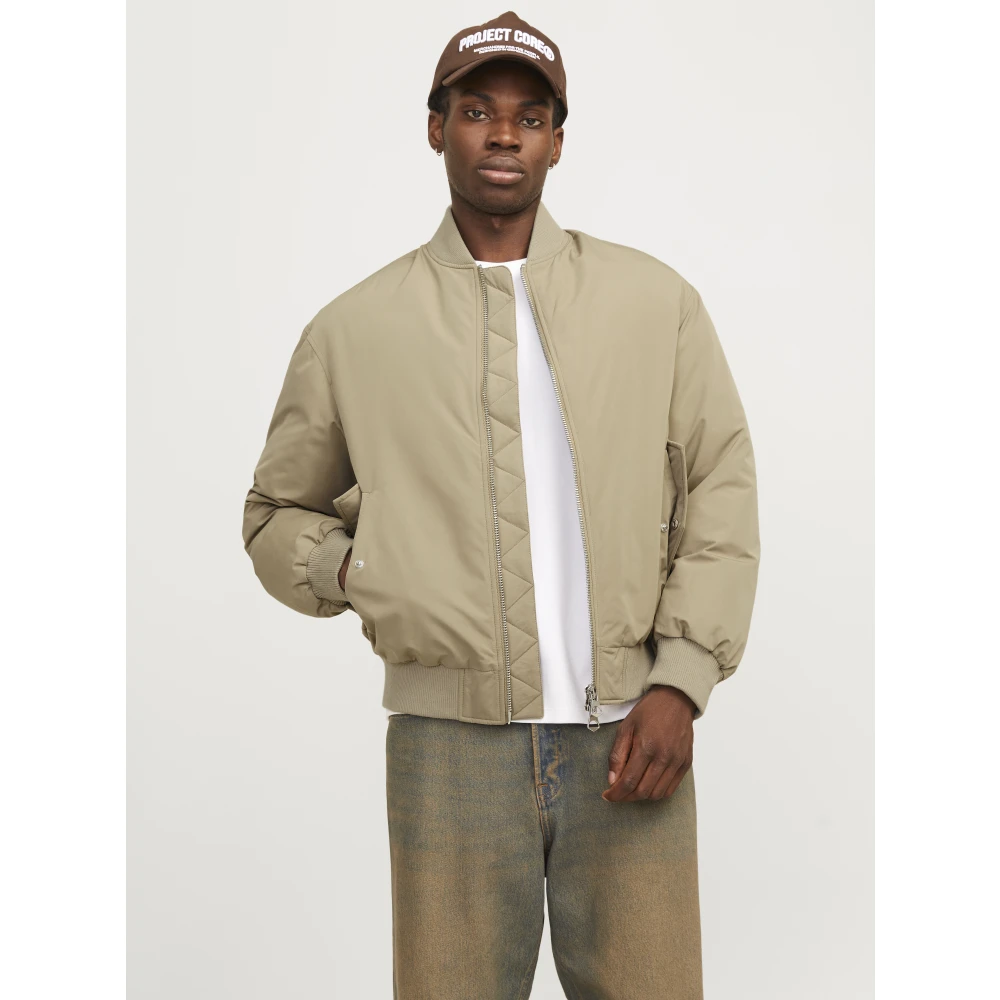jack & jones Zachte Utility Bomber Jas Beige Heren