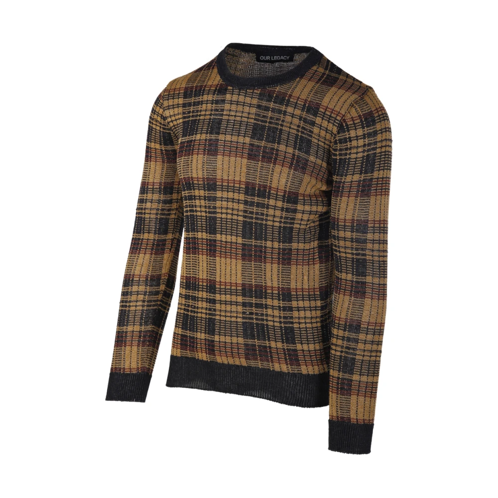 Our Legacy Geruite Formele Ronde Hals Trui Multicolor Heren
